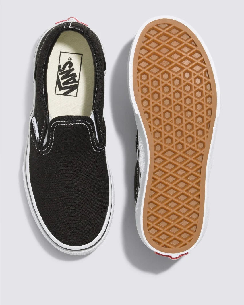 BOYS CLASSIC SLIP ON - BLACK/WHITE