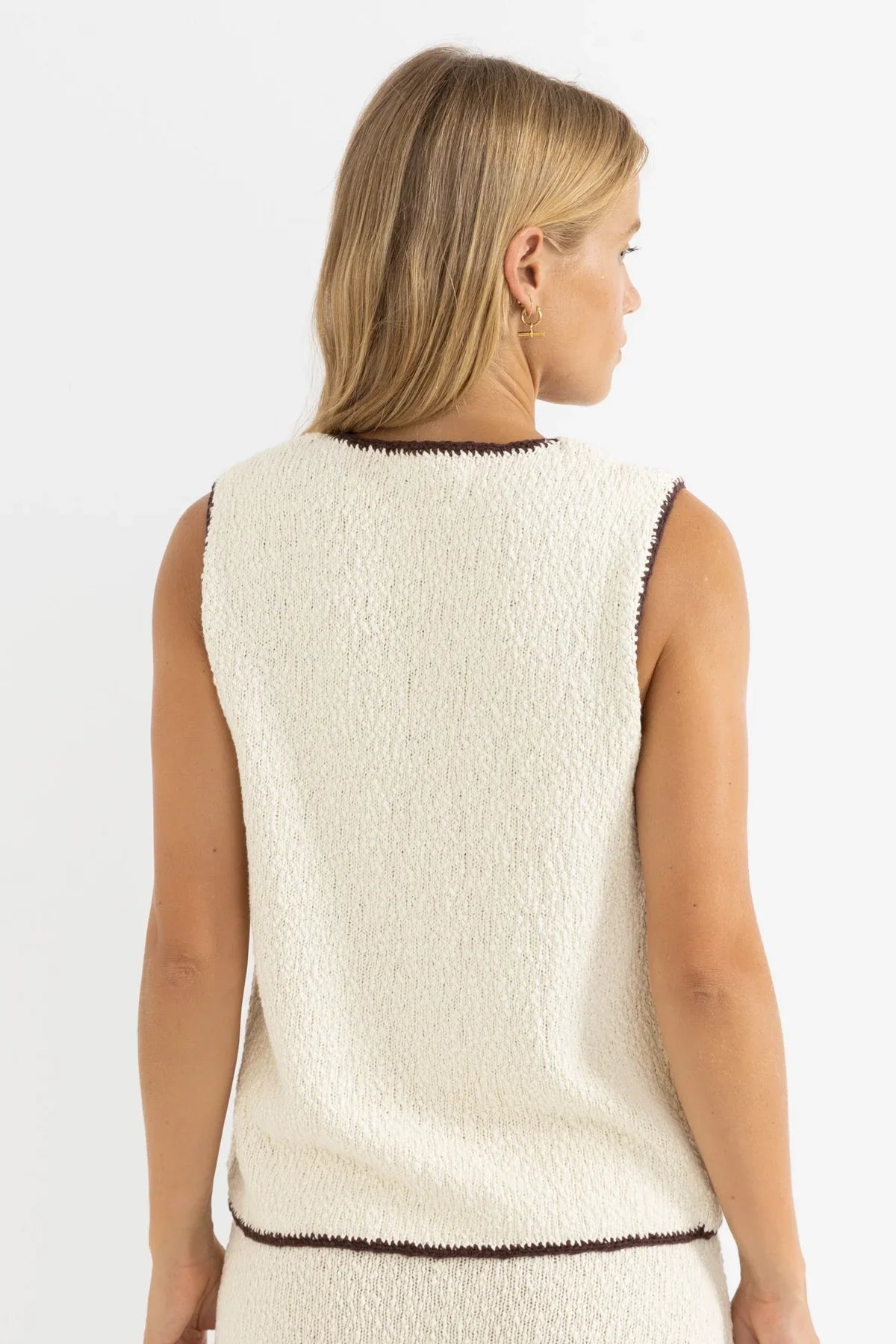 ADELE LONGLINE CONTRAST KNIT VEST