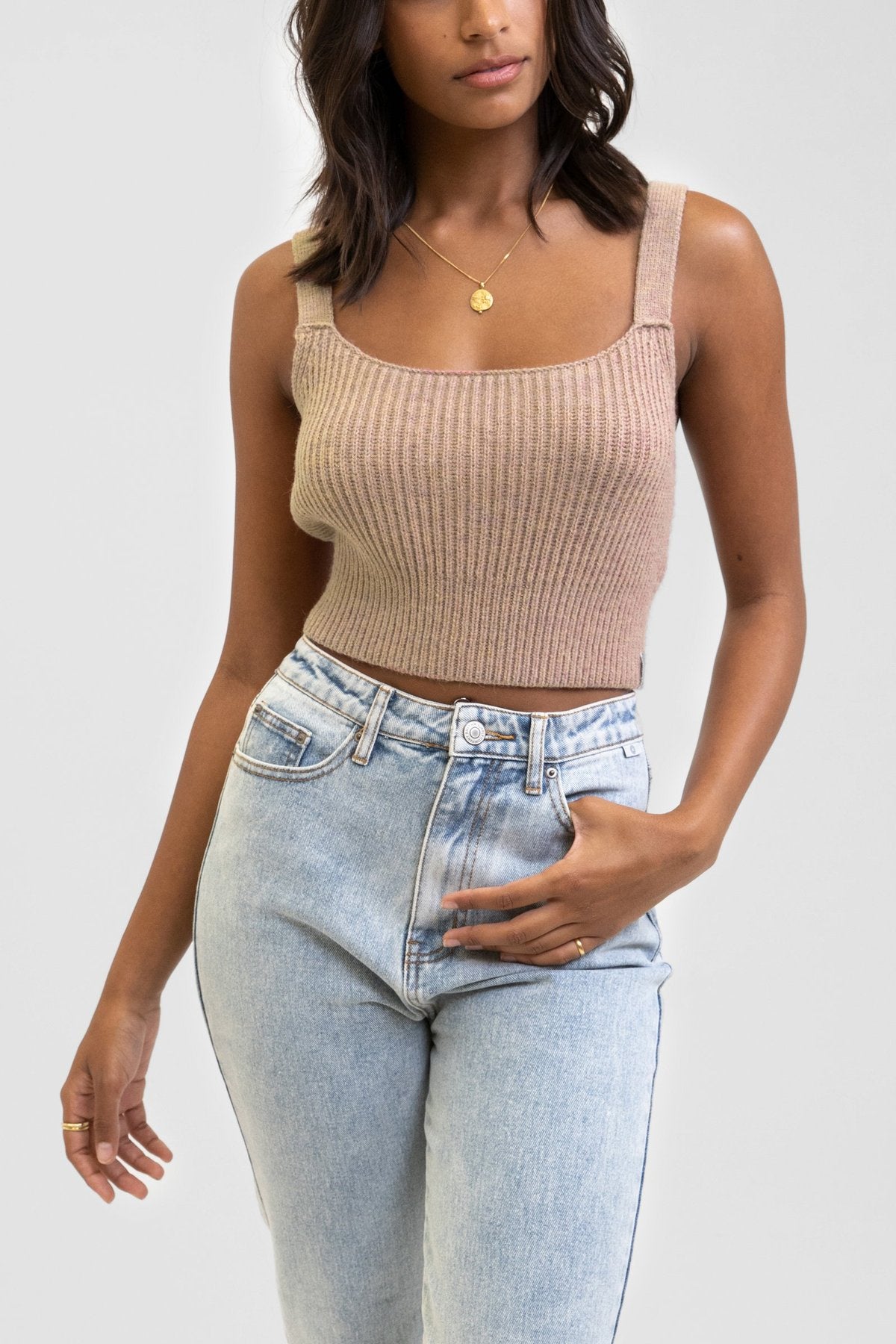 LILA KNITTED CROPPED TOP